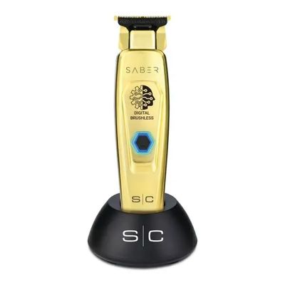 Stylecraft Saber Trimmer - Professional Cordless Trimmer with Full Metal Body and Digital Brushless Motor in Gold