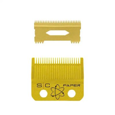 Stylecraft Replacement Fixed Gold Titanium Faper Hair Clipper Blade with Moving Slim Deep Cutter Set Stylecraft Replacement Fixed Gold Titanium Faper Hair Clipper Blade with Moving Slim Deep Cutter Set