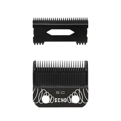 Stylecraft Replacement ECHO Faper Fixed Black Diamond Carbon DLC Hair Clipper Blade with DLC Deep Tooth Cutter Set