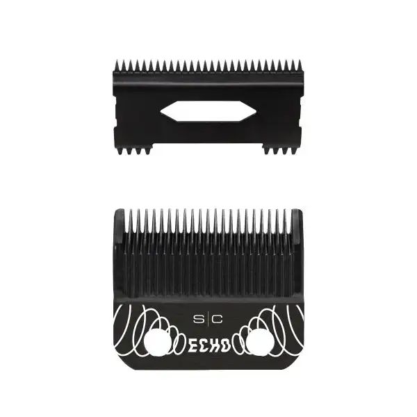 Stylecraft Replacement ECHO Faper Fixed Black Diamond Carbon DLC Hair Clipper Blade with DLC Deep Tooth Cutter Set