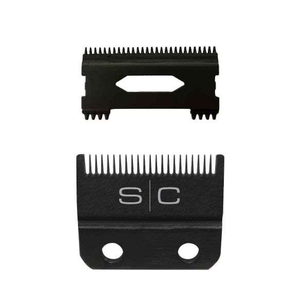 Stylecraft Replacement Double Black Diamond Carbon DLC Fixed Fade Blade with Shallow Tooth Cutter 2.0 Clipper Blade Set