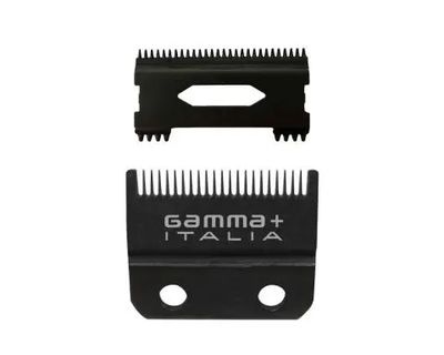 Gamma+ Double Black Diamond Carbon DLC Fixed Fade Clipper Blade with Shallow Tooth 2.0 Cutter Set Gamma+ Double Black Diamond Carbon DLC Fixed Fade Clipper Blade with Shallow Tooth 2.0 Cutter Set