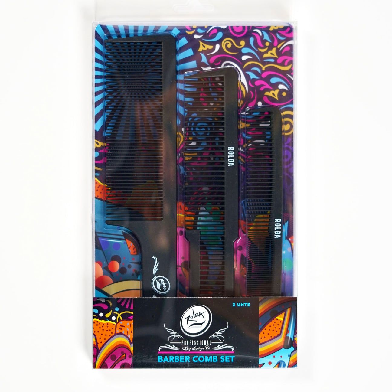 Rolda - Barber Hair Styling Comb Kit | 3-Pack - Black Rolda - Barber Hair Styling Comb Kit | 3-Pack - Black