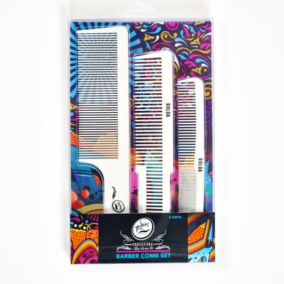 Rolda - Barber Hair Styling Comb Kit | 3-Pack - White