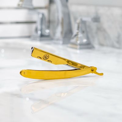 Rolda - Steel Barber Razor Blade Holder | Dual Fold, Lightweight - Gold Rolda - Steel Barber Razor Blade Holder | Dual Fold, Lightweight - Gold