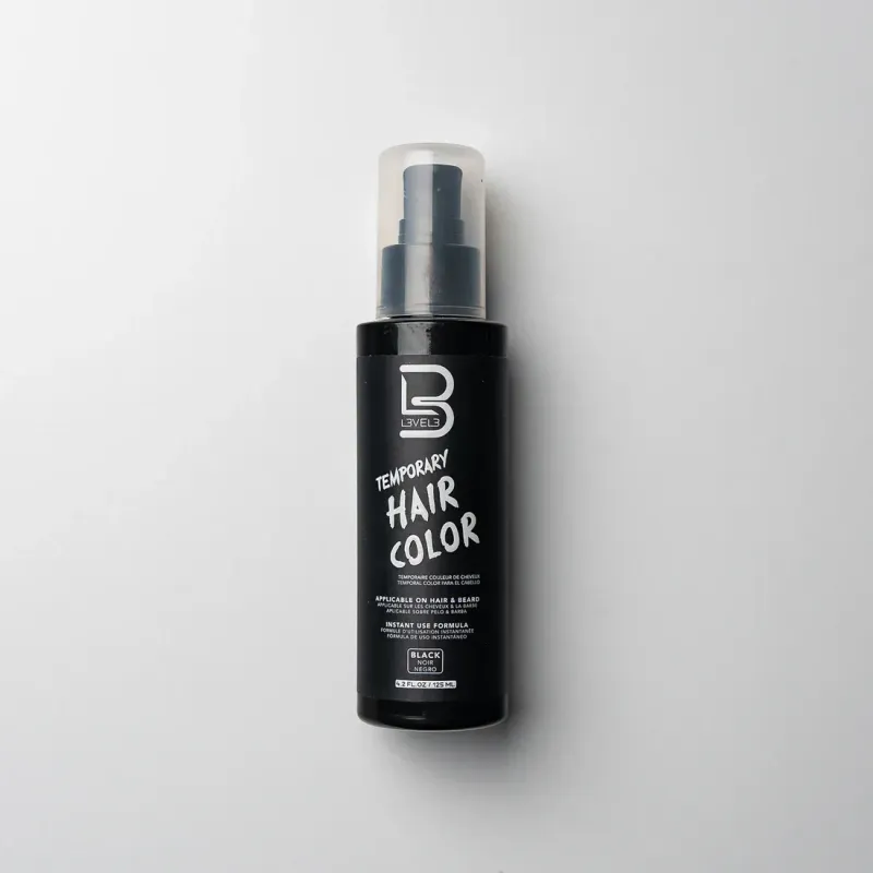 L3VEL3 Temporary Hair & Beard Color Black - 125ml
