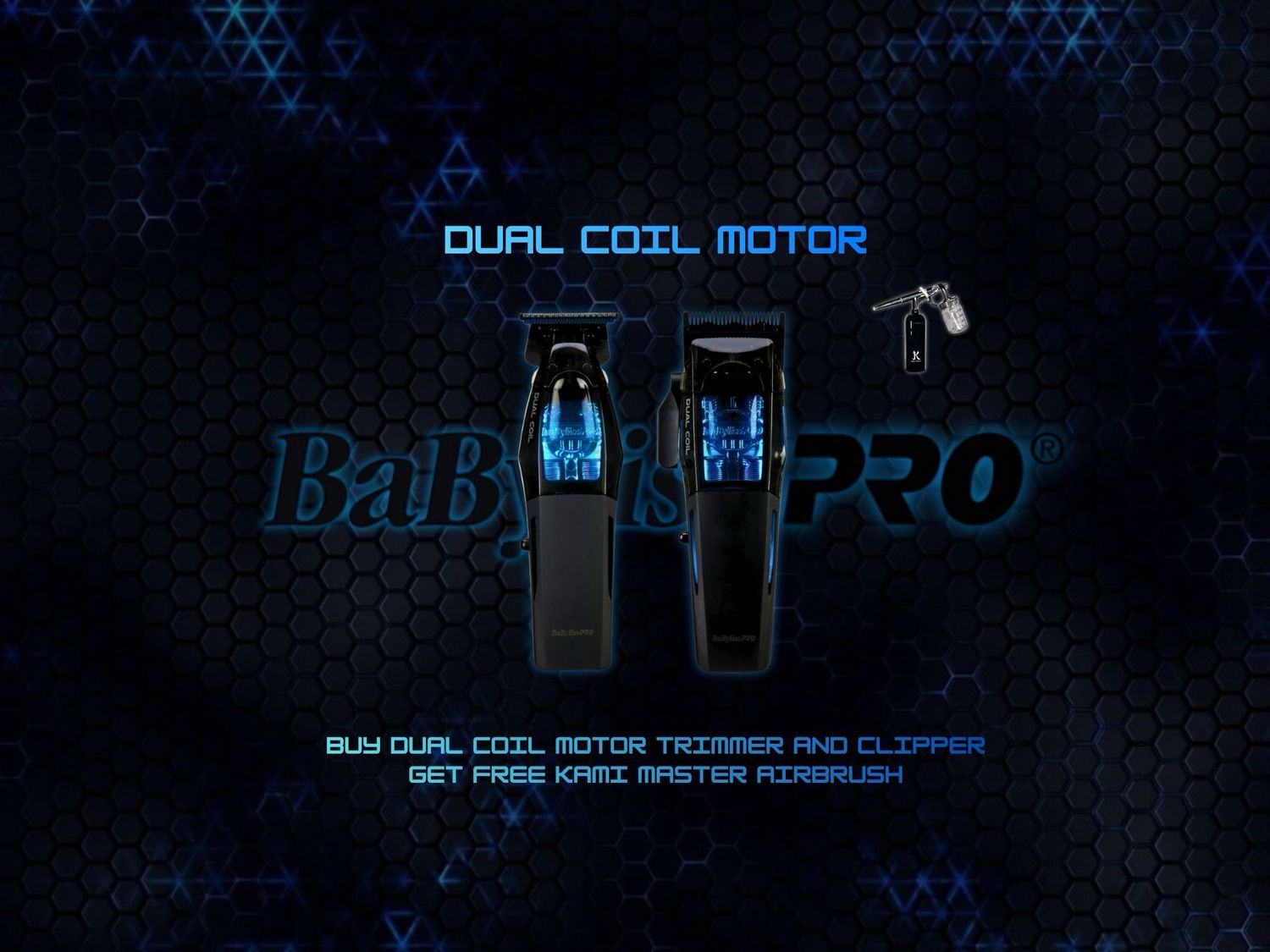 Buy BabylissPro Dual Coil Collection Get free Kami Master Portable Airbrush Kit Buy BabylissPro Dual Coil Collection Get free Kami Master Portable Airbrush Kit