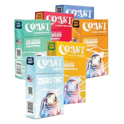 Coast Smokes CBD Cigarettes with CBG - Nicotine &amp; Tobacco-Free- 20 Count