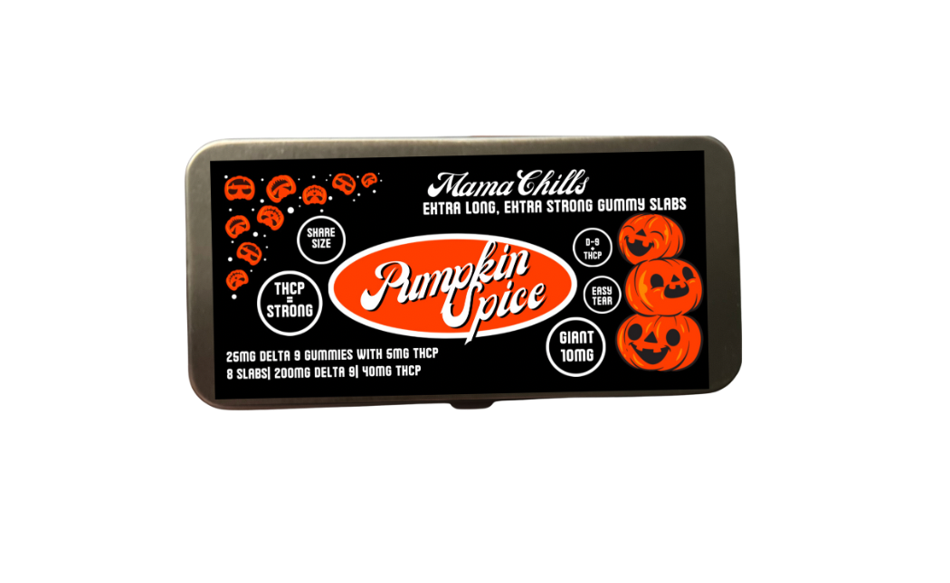 MAMA CHILLS EXTREMELY POTENT GUMMY SLABS- 25MG THC- 5MG THCP- PUMPKIN SPICE