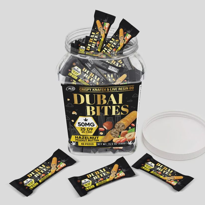 25MG THC| 25MG CBD 1:1 DUBAI BITES- HAZELNUT PEANUT BUTTER