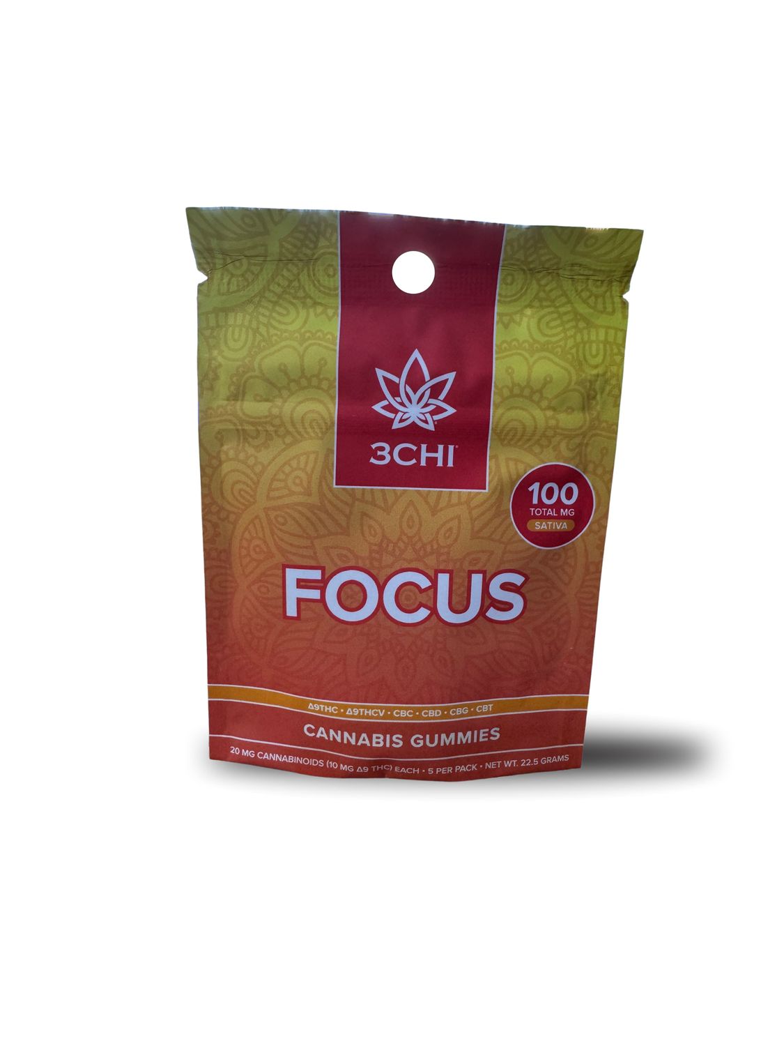 FOCUS VIBES SATIVA HYBRID 5 CT GUMMIES- 10 MG THC/ THCV CBG CBD CBG CBT