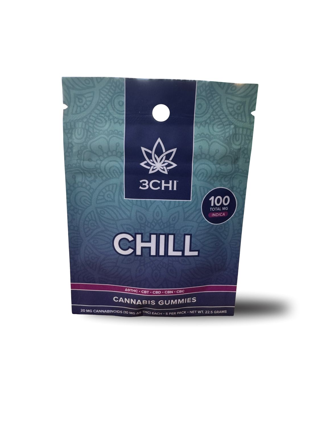 CHILL VIBES  INDICA GUMMIES 5 PACK- 10MG THC/ CBT CBD CBN CBC