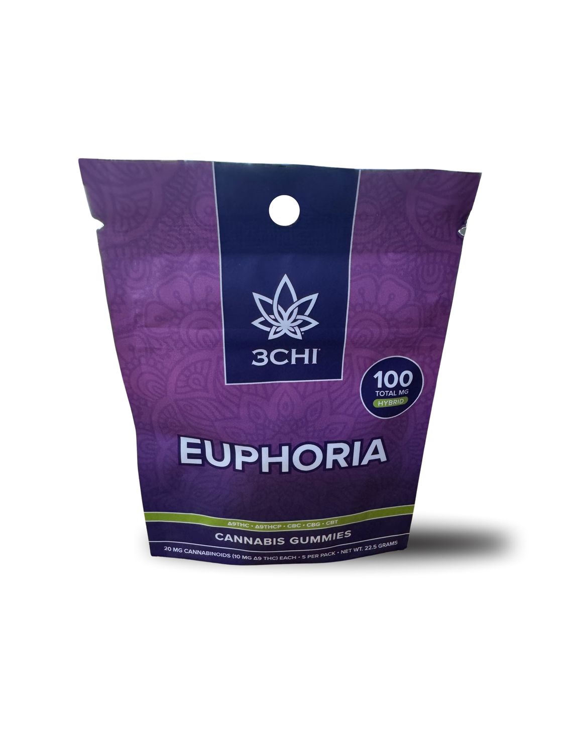 EUPHORIA VIBES HYBRID 5 PK GUMMIES- 10MG THC/ THCP CBC CBG CBT