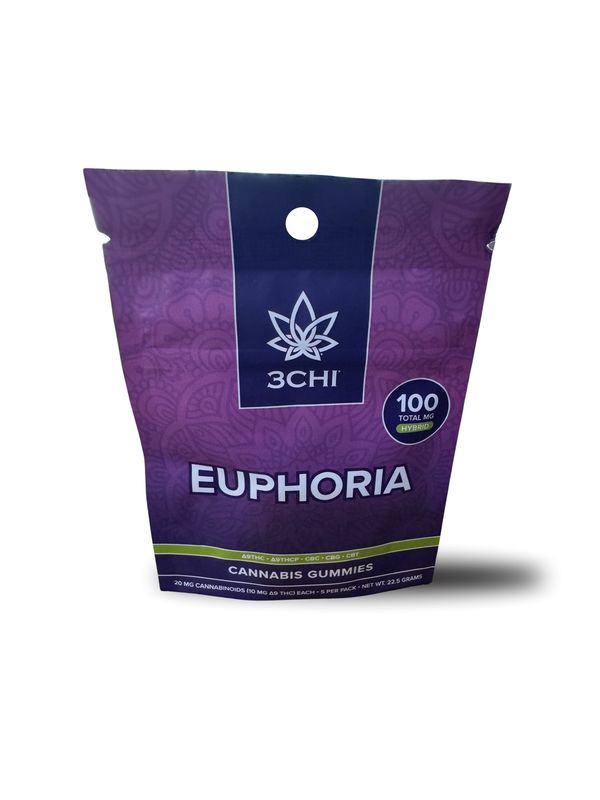 EUPHORIA VIBES HYBRID 5 PK GUMMIES- 10MG THC/ THCP CBC CBG CBT