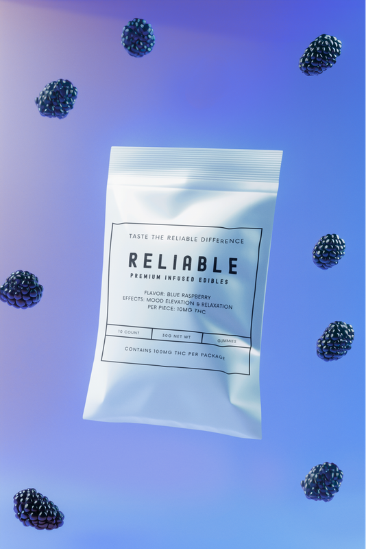 10MG LEAF SHAPED GUMMIES- BLUE RASPBERRY-  BLUE RAZZ- 10 COUNT