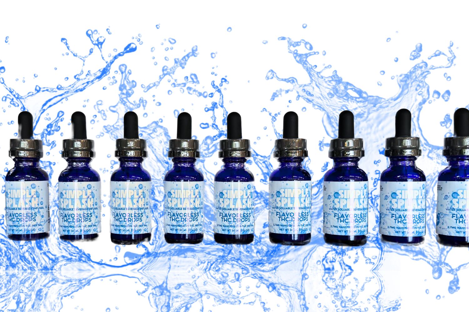 SIMPLE SPLASH FLAVORLESS THC DROPS- WATER SOLUBLE DRINK INFUSION