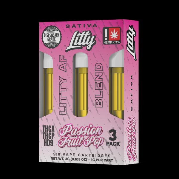 LITTY PASSION FRUIT POP 1G 3 PACK SATIVA CARTS