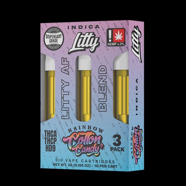 LITTY RAINBOW COTTON CANDY 1G 3 PACK INDICA CARTS