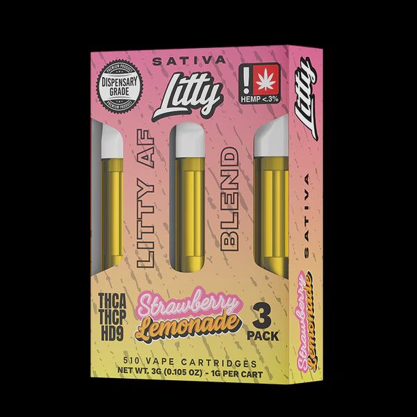 LITTY STRAWBERRY LEMONADE 1G 3 PACK SATIVA CARTS