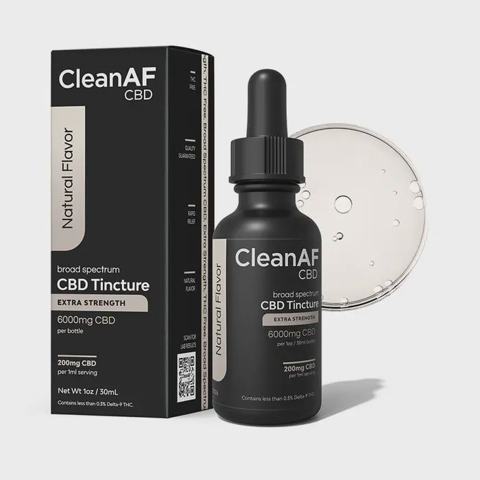 CLEAN AF CBD TINCTURE EXTRA STRENGTH- 6000MG CBD 75MG THC