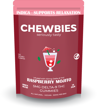 5MG LOW DOSE GUMMIES- RASPBERRY MOJITO- INDICA- 10 PACK