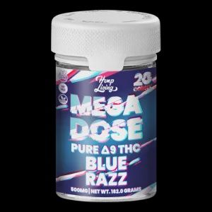 MEGA DOSE BLUE RAZZ GUMMIES- 25MG- 20 CT