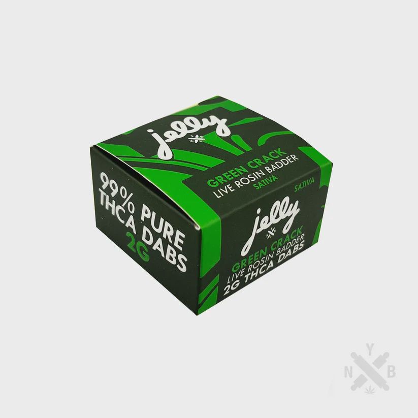 GREEN CRACK SATIVA LIVE ROSIN BADDER- 2G 99% THCA DABS