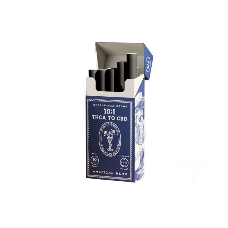 WILLIE’S SMOKES-10:1 THC|CBD CLASS A CIGARETTES- 10 COUNT
