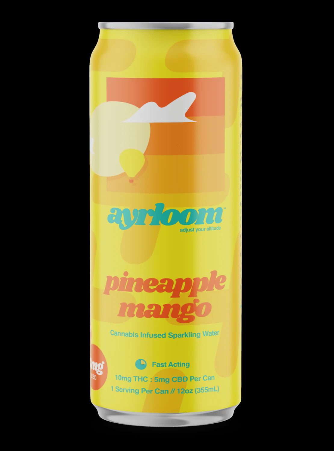 AYRLOOM PINEAPPLE MANGO SPARKLING WATER  5MG THC 5MG CBD