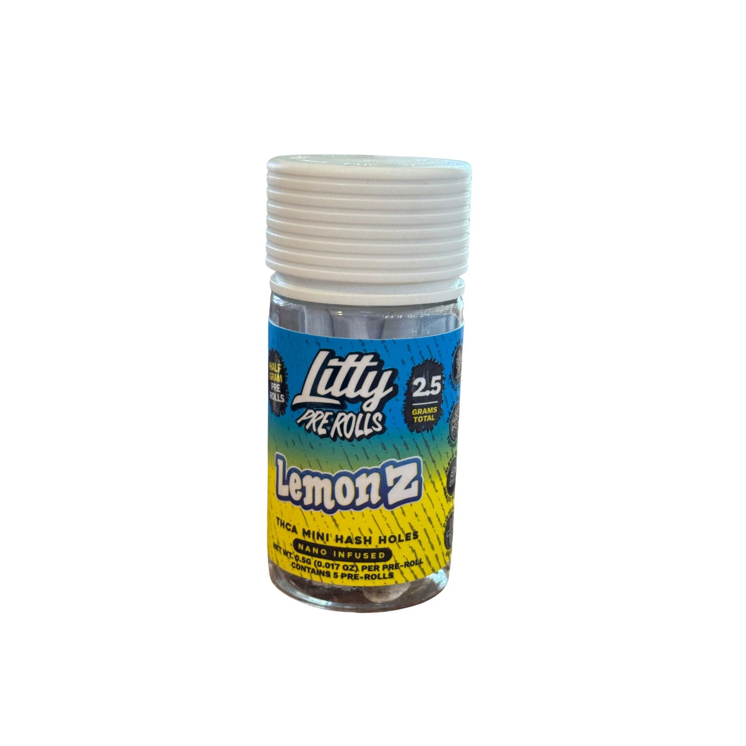 LITTY MINI HASH HOLES LEMONZ INDICA- 5 PACK 2.5G