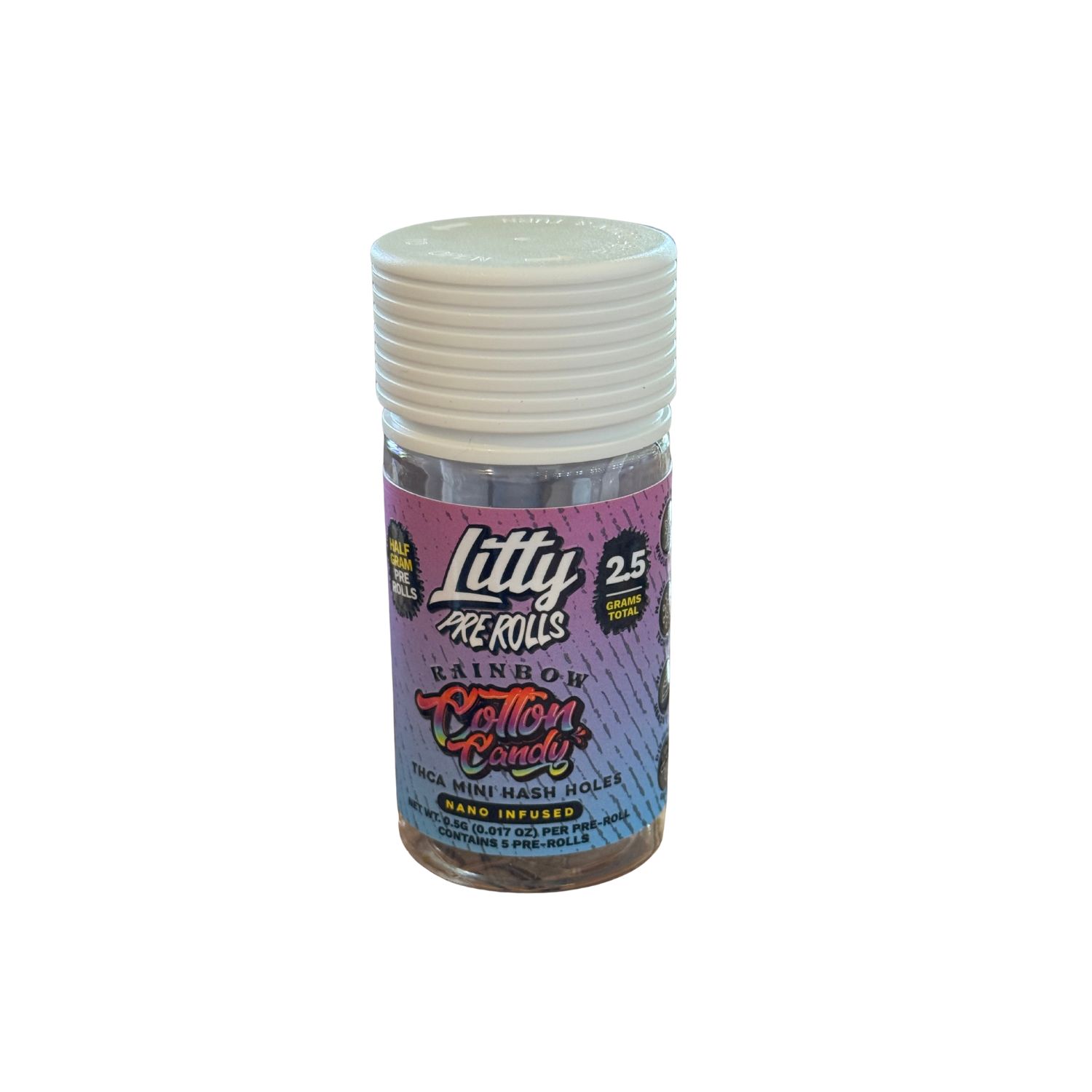 LITTY MINI HASH HOLES INDICA- COTTON CANDY- 5 PACK 2.5G