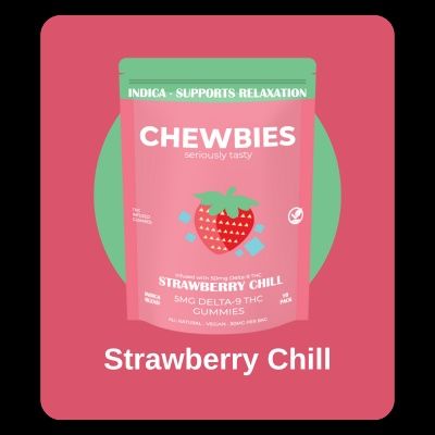 CHEWBIES 5MG INDICA GUMMIES- STRAWBERRY CHILLS