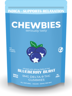 CHEWBIES 5MG INDICA GUMMIES- BLUEBERRY BURST