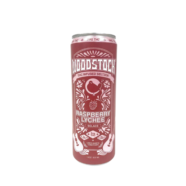 WOODSTOCK RASPBERRY LYCHEE SOLACE-5MG THC 5MG CBG 20 MG CBD WITH LION&#39;S MANE &amp; CORDYCEPS