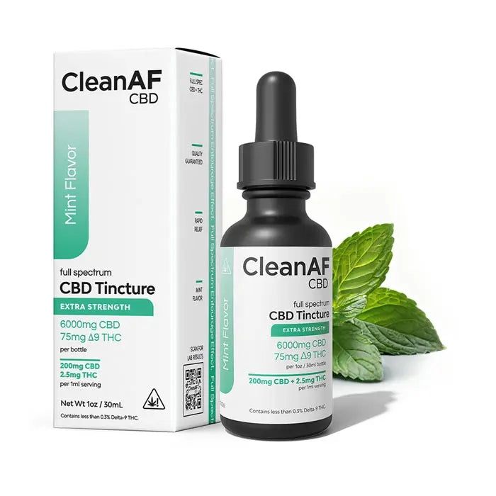 CLEAN AF CBD TINCTURE- EXTRA STRENGTH 6000MG CBD 75MG THC