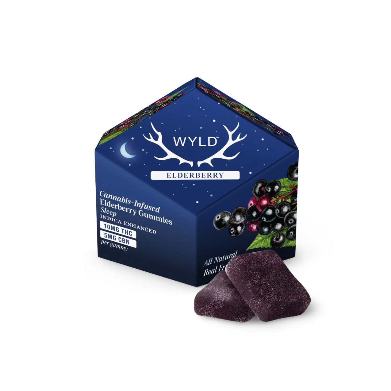WYLD ELDERBERRY INDICA SLEEP GUMMIES-10 COUNT 10MG THC 5MG CBN