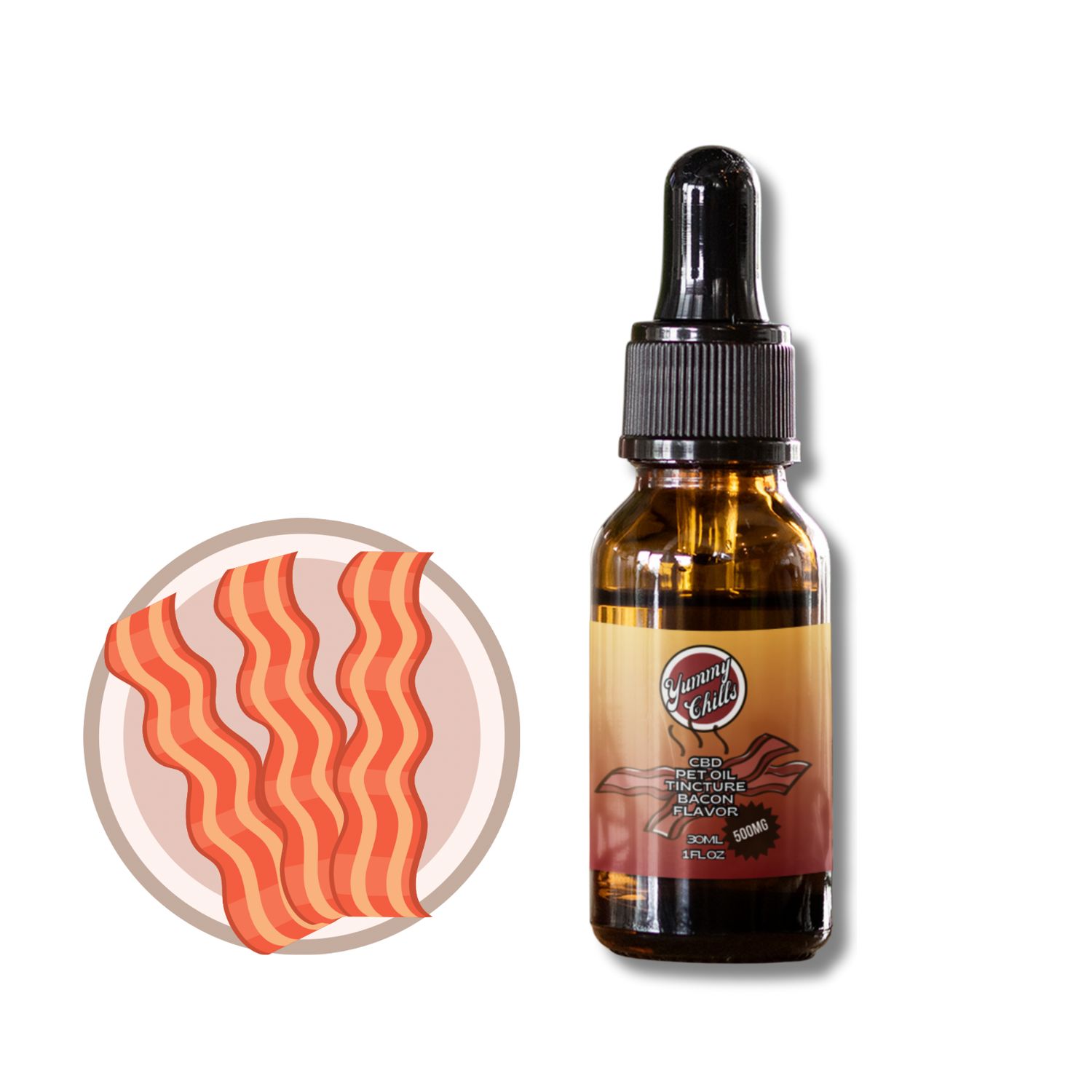 YUMMY CHILLS FLAVORED CBD PET OIL TINCTURE, TYPE: BACON