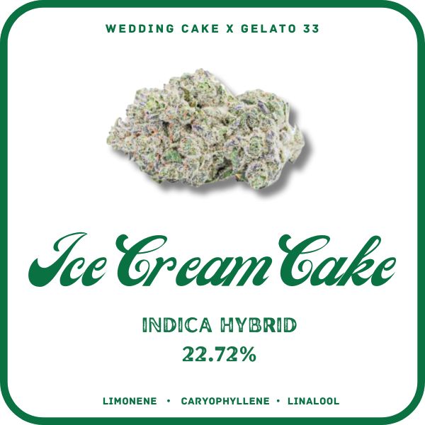 ICE CREAM CAKE FLOWER- INDICA HYBRID 22.72%
