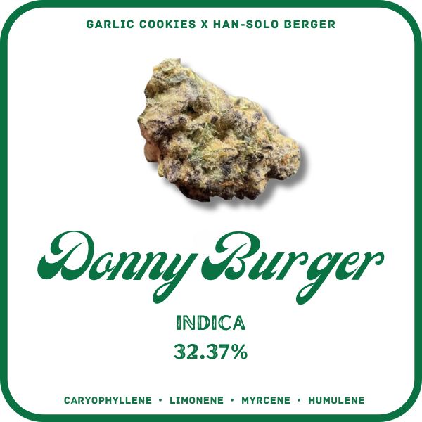 DONNY BURGER FLOWER- INDICA- 32.37% AKA DONNIE BERGER