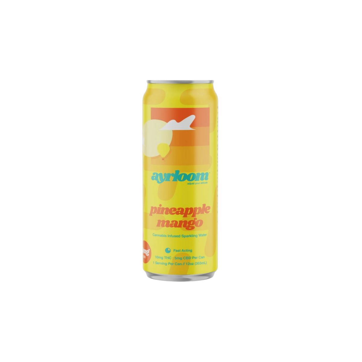 AYRLOOM PINEAPPLE MANGO SPARKLING WATER  5MG THC 5MG CBD