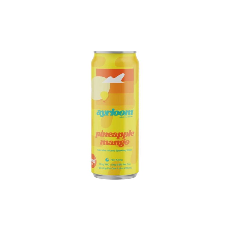 AYRLOOM PINEAPPLE MANGO SPARKLING WATER  5MG THC 5MG CBD