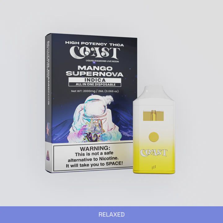 COAST MANGO SUPERNOVA 2ML INDICA VAPE WITH LIQUID DIAMONDS AND LIVE RESIN