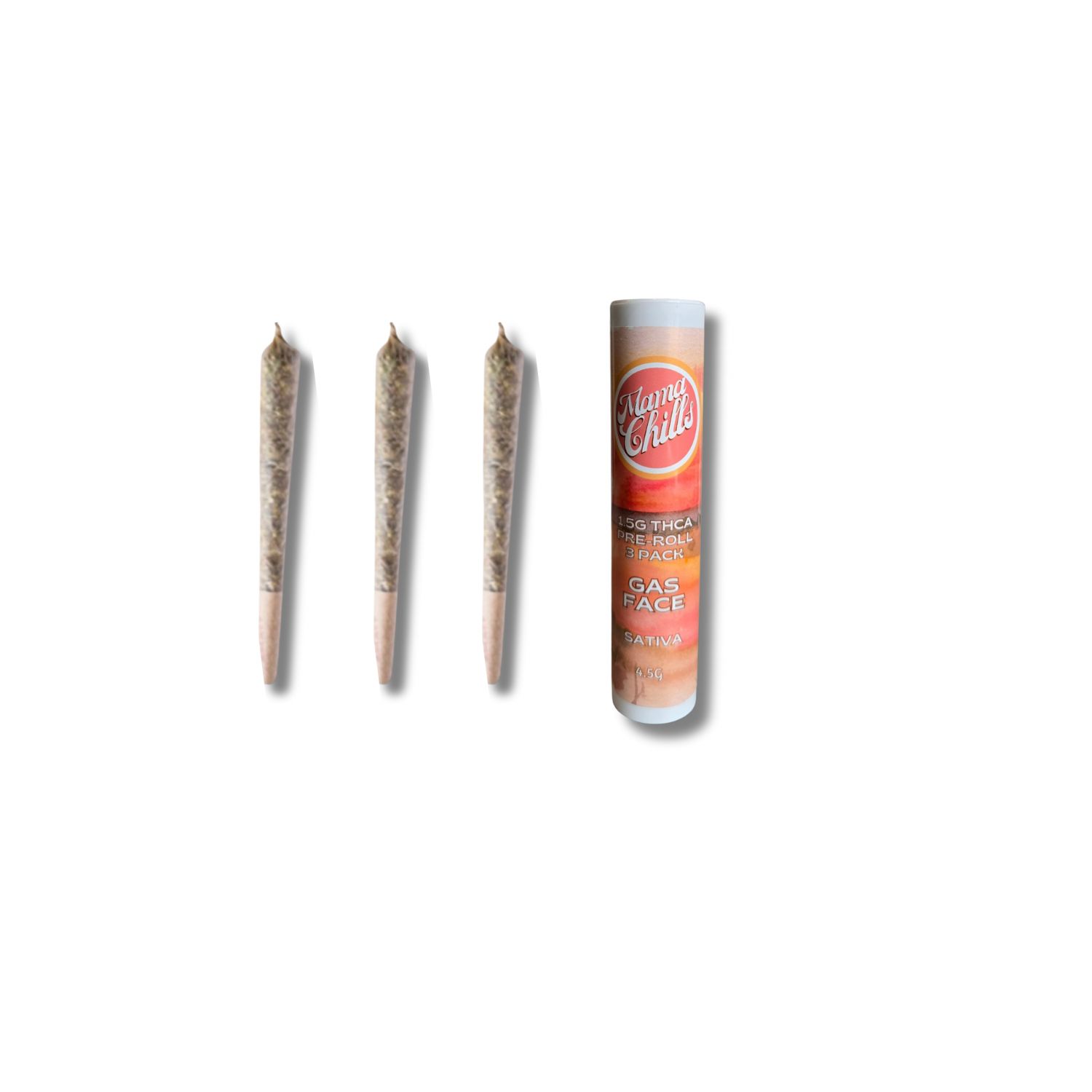 MAMA CHILLS 1.5G PREROLL 3 PACK- SAVE ON 3!, TYPE: GAS FACE- SATIVA