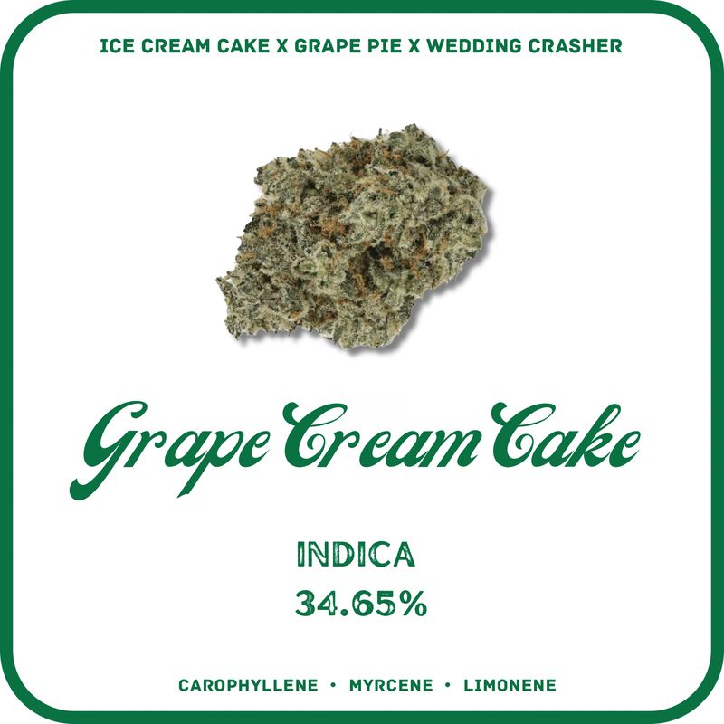 GRAPE CREAM CAKE FLOWER- INDICA 34.65%