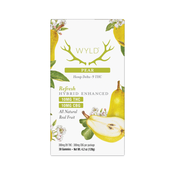 WYLD PEAR GUMMIES- 10THC 10 CBG- 30 CT
