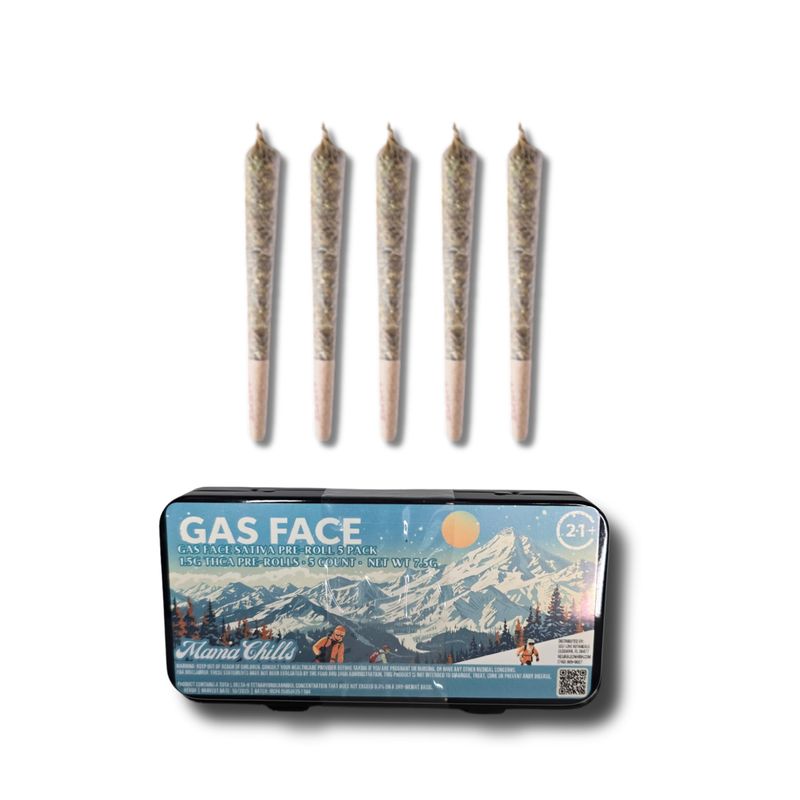 MAMA CHILLS GAS FACE PRE-ROLLS- SATIVA- 5 PACK
