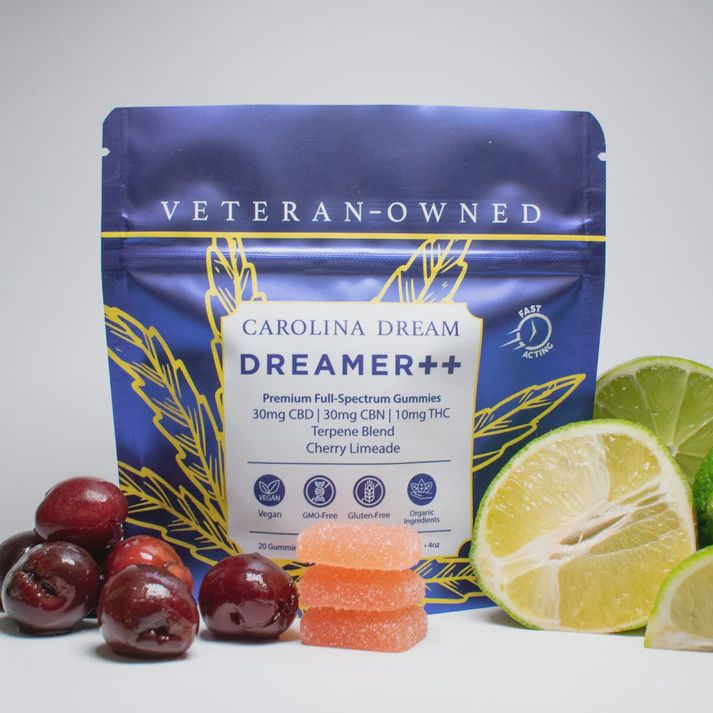 CAROLINA DREAM-DREAMER++ GUMMIES- CHERRRY LIMEADE- 10MG THC 30MG CBD 30MG  CBN- 20 COUNT