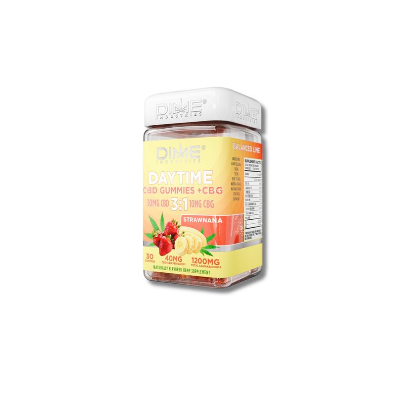 DIME DAYTIME STRAWNANA GUMMIES- 30 CBD 10 CBG- 30 COUNT