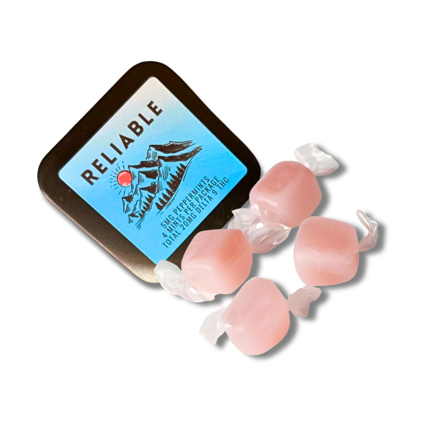 RELIABLE 5MG PEPPERMINT CANDY- 4 PACK TIN
