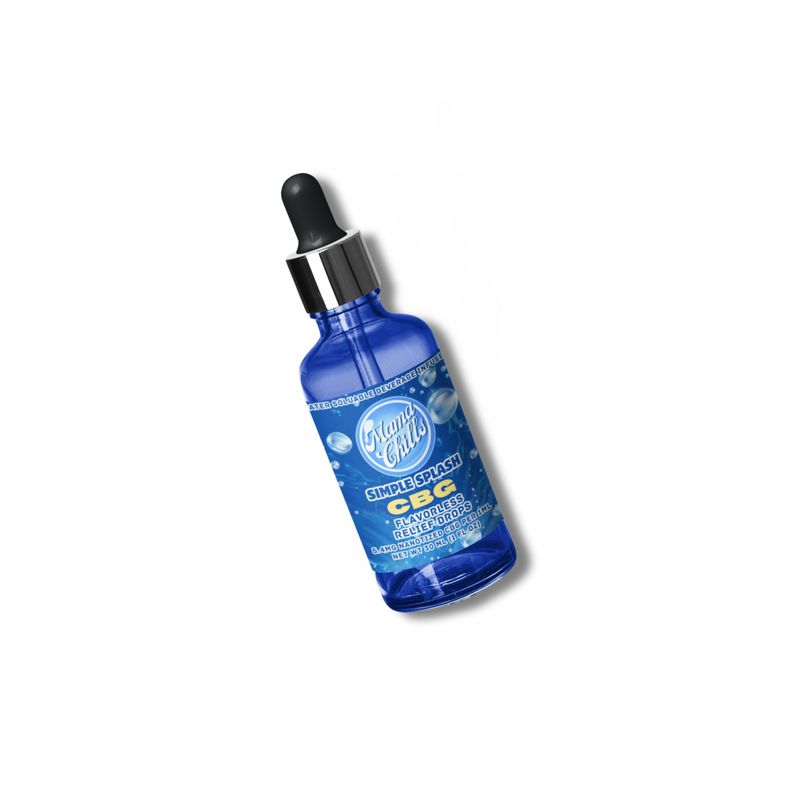 SIMPLE SPLASH- CBG FLAVORLESS RELIEF DROPS- FAST ACTING 5.4MG NANOTIZED CBG PER 1 ML- 30 ML BOTTLE